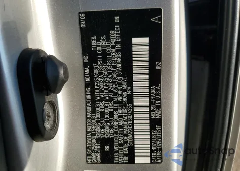 2006 Toyota Sienna Xle из США, поврежденный, VIN 5TDBA22C76S074255